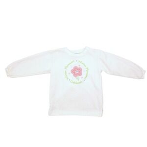 Vintage OshKosh B'gosh Sweatshirt Kids Cream Winter Flowers Graphic 3T